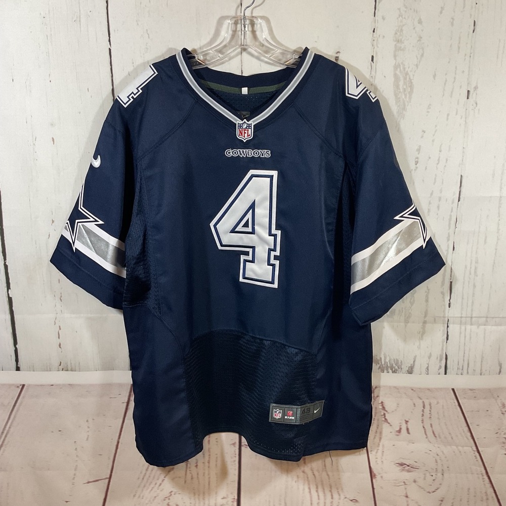 Dallas Cowboys Nike NFL On Field Jersey Size 48 Dak Prescott 4 Stitched Blue
